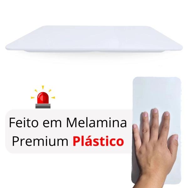 Imagem de Kit 4 Pratos Quadrados 24 Cm + 2 Travessas Retas 27cm para Sushi e Petisco em Melamina