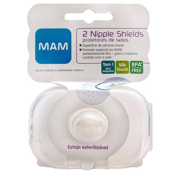 Imagem de Kit 4 Protetores De Seios Tam.1 Nipple Shields - Mam