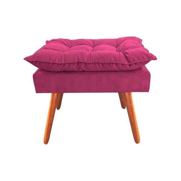 Imagem de Kit 4 Puff Opala Premium Almofadada para Decoração Sala de Estar - Veludo Rosa