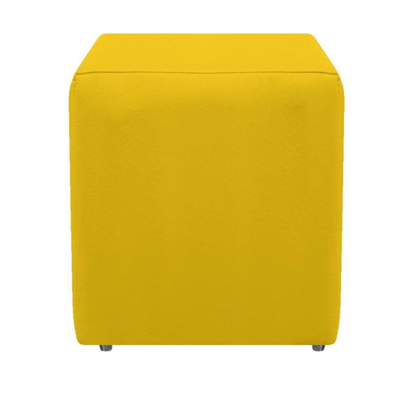 Imagem de Kit 4 Puffs Decorativos Dado Sala de Estar Recepção Suede Amarelo - KDAcanto Móveis