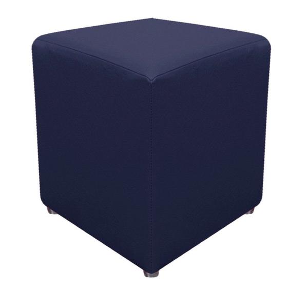 Imagem de Kit 4 Puffs Decorativos Dado Sala de Estar Recepção Suede Azul Marinho - DAMAFFÊ MÓVEIS