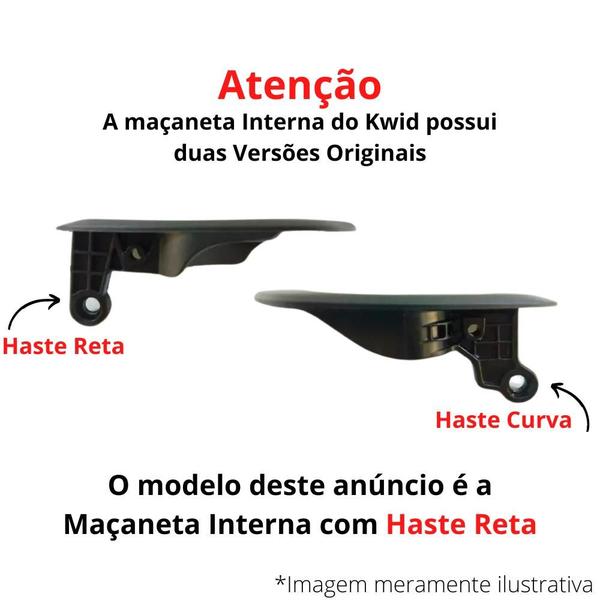 Imagem de Kit 4 Puxador Da Maçaneta Interna Haste Reta Kwid 17 A 2022