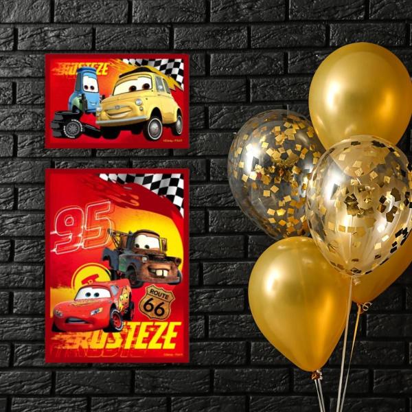 Imagem de Kit 4 quadrinhos personalizado aniversário carros decoração