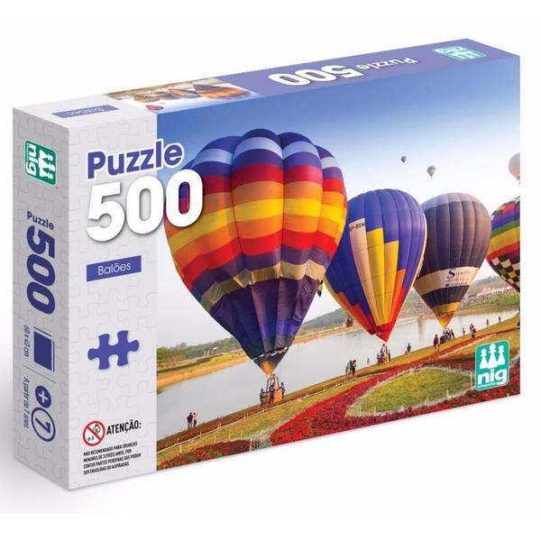 Imagem de Kit 4 Quebra Cabeça Puzzle 500 Peças cada Nig Brinquedos