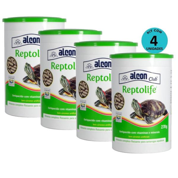 Imagem de Kit 4 Ração Alcon Club Reptolife 270g