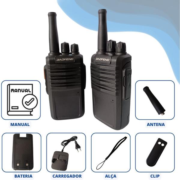 Imagem de Kit 4 Rádio Comunicador Baofeng Bm77 Novo HT Profissional 7w