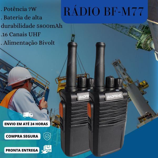 Imagem de Kit 4 Rádio Comunicador Baofeng Bm77 Novo HT Profissional 7w