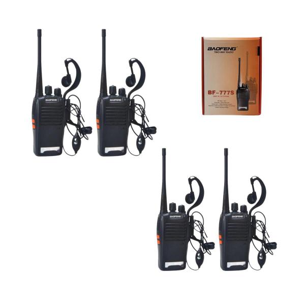 Imagem de Kit 4 Radio Comunicador Vhf/Uhf FM VOX Lanterna Baofeng 777s Walk Talk Profissional