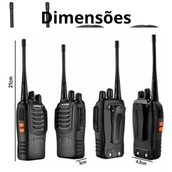 Imagem de Kit 4  Rádio Comunicador Walk Talk Baofeng 777s Alcance 12km Com Fone Profissional