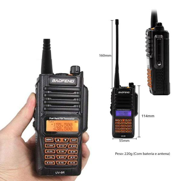 Imagem de Kit 4 Radio Comunicador Walk Talk Baofeng UV9R Longo Alcance Dual Band a Prova dágua 10w