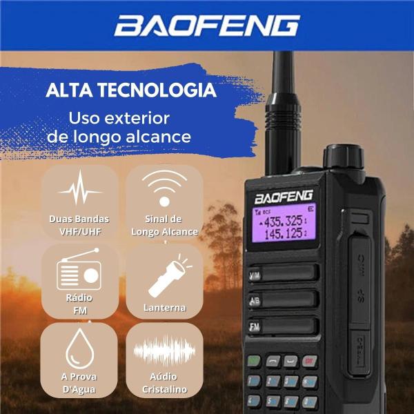 Imagem de Kit 4 Radios Comunicador Baofeng UV16 Walk Talk Longo Alcance Dual Band a Prova dágua