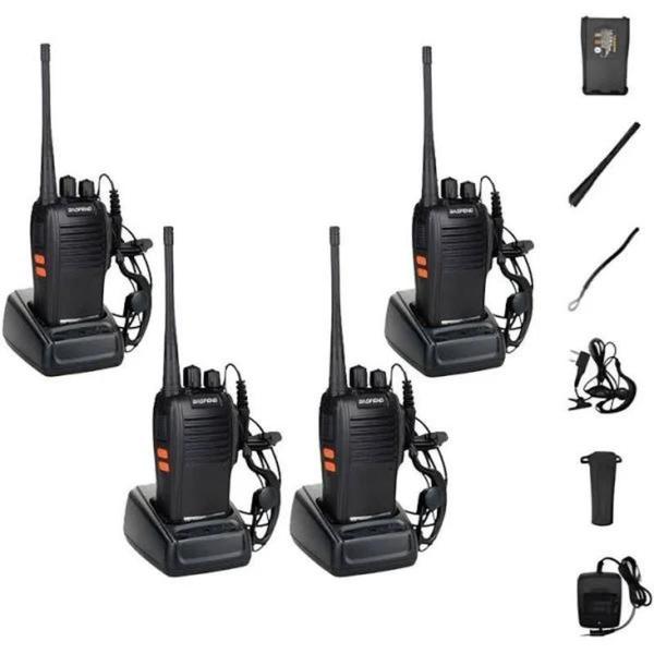 Imagem de Kit 4 Rádios Comunicador Walkie Talkie Baofeng Bf 777s Alcance 12km Com Fone Profissional Amador Bandas De Freqüência