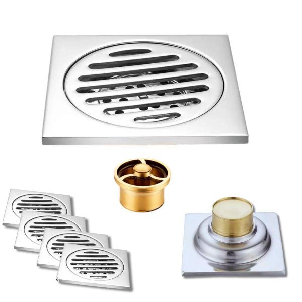 Imagem de Kit 4 Ralo Aço Inox Banheiro Garagem Anti Odor Anti Inseto Com Dreno 10x 10cmi-odor-com-dreno-10x-10cm-desconhecido/p/ekgkgck5d4/cj/ragl/