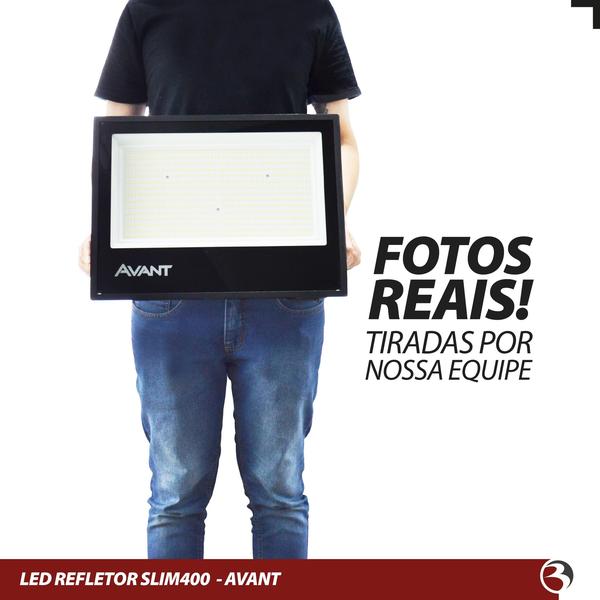 Imagem de Kit 4 Refletor 400w Led Branco Frio 6500k Holofote Bivolt a Prova D'agua Slim Avant