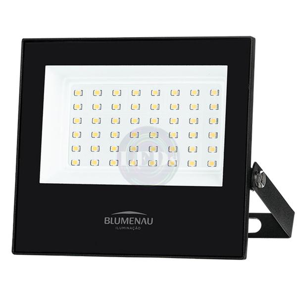 Kit 4 Refletor Holofote Led Slim 50w Branco Neutro 4100k Ip66 - Blumenau Iluminação Imagem de Kit 4 Refletor Holofote Led Slim 50w Branco Neutro 4100k Ip66