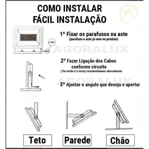 Imagem de Kit 4 Refletor led 1000w Branco Frio 6500k MGC Campo de futebol Quadra Poliesportiva Estacionamento Estádio