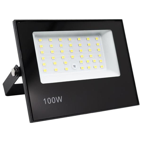 Imagem de Kit 4 Refletor Led 100w Holofote Bivolt Prova D'água Luz Branco Frio