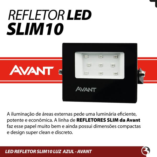 Imagem de Kit 4 Refletor LED Holofote Potente Slim 10W Luz Azul Aquario Piscina Bivolt - Avant