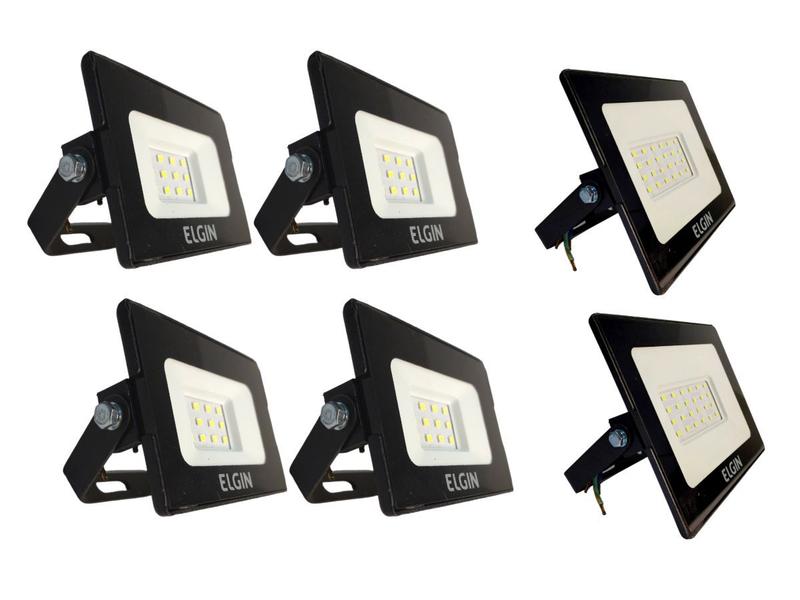 Imagem de Kit 4 Refletores Led de 10W e 2 De 30W Bivolt 6500K Projetor