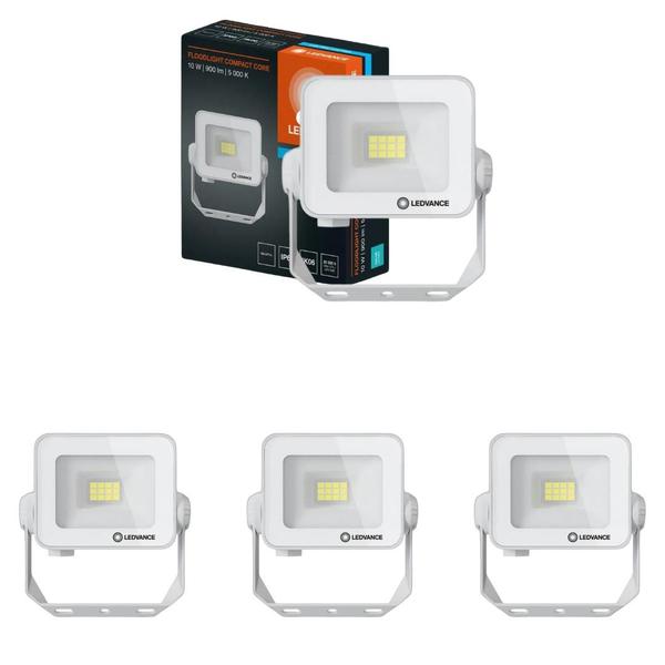 Imagem de Kit 4 Refletores Led Floodlight Compact Core ip65 Branco 10w 5000k Osram