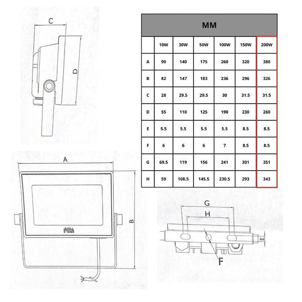 Imagem de Kit 4 Refletores Led Philips Pila 200w Ip65 Holofote 6500k