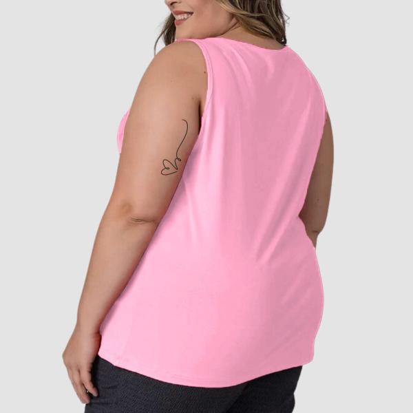 Imagem de Kit 4 Regata Plus Size Feminina Academia Basica Lisa 