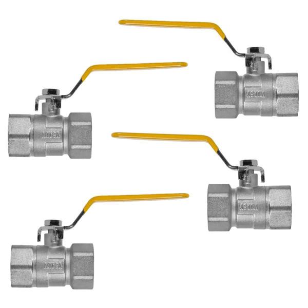 Imagem de Kit 4 Registro Valvula Esférica Alavanca Rf Dn25 1'' Pex Gás