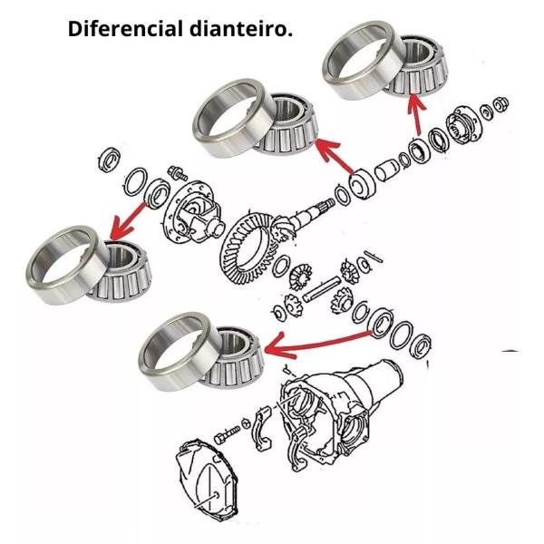 Imagem de Kit 4 Rolamentos Origina Diferencial Dianteiro S10 Após 2012