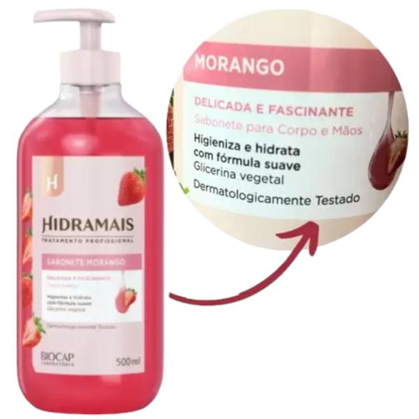 Imagem de Kit 4 Sabonete Gel Morango Delicada e Fascinante 500 ml Hidramais