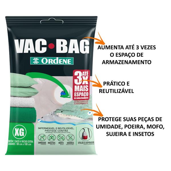 Imagem de Kit 4 Saco A Vacuo Extra Grande 80x100cm Vac Bag Mala Ordene