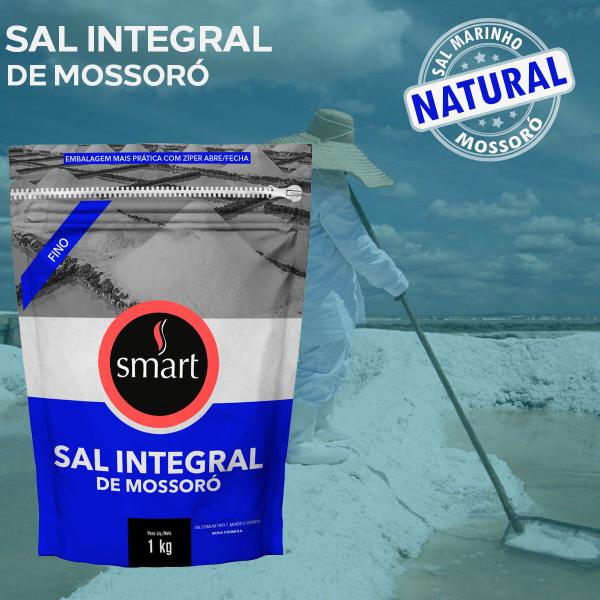 Kit 4 Sal Marinho Integral de Mossoró Fino Smart 1kg Imagem de Kit 4 Sal Marinho Integral de Mossoró Fino Smart 1kg