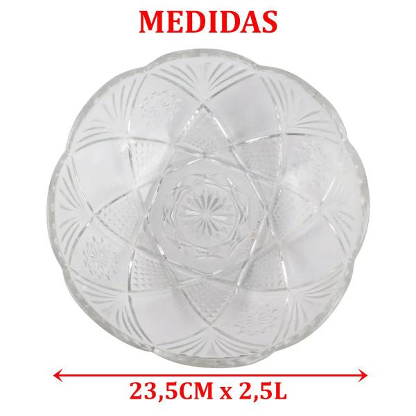 Imagem de Kit 4 Saladeira Redonda Bowl Vidro Transparente 2,5L 23,5cm