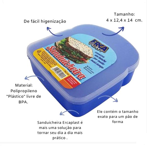 Imagem de Kit 4 Sanduicheiras Organizadora Para Lanche Porta Sanduíche