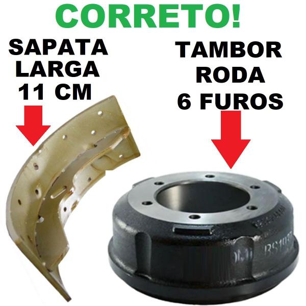 Imagem de Kit 4 sapata patim freio à óleo dianteiro ou traseiro hyundai county hd45 hd65 hd72 hd78 2008 a 2018 (110mm - 2 rodas)