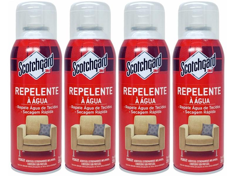 Imagem de Kit 4 scotchgard 3m protetor sofá spray impermeabilizante