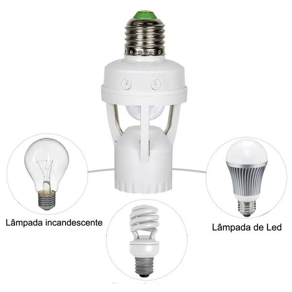 Imagem de Kit 4 Sensor De Presença Movimento Infravermelho Dia e Noite Para Lâmpada Soquete E27 Fotocélula