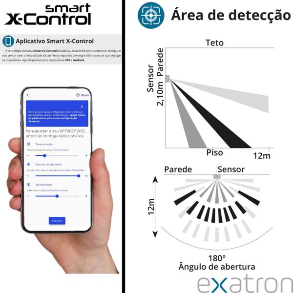 Imagem de Kit 4 Sensor Presença Frontal Externo Smart X-Control Temporizador