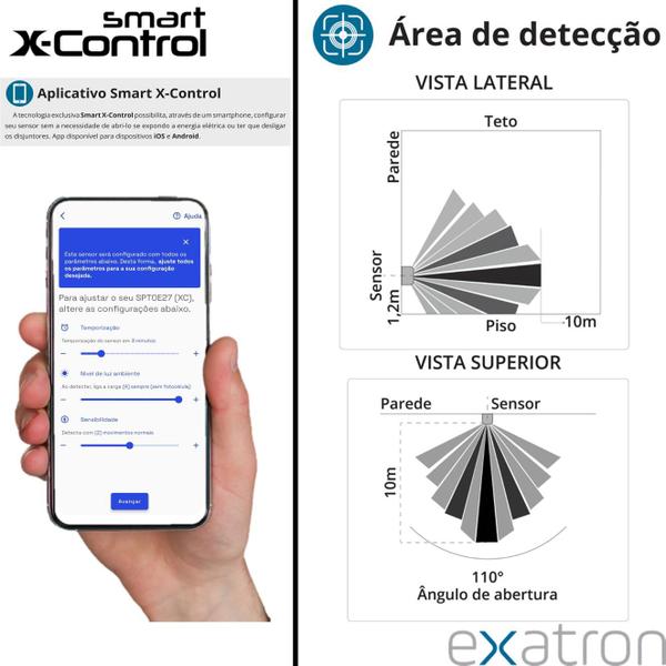 Imagem de Kit 4 Sensor Presenca Predial 4x2 Fotocelula Smart X-Control