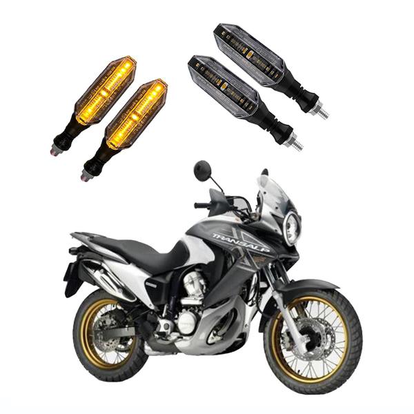 Imagem de KIT 4 Seta Esportiva Pisca de Led Modelo P26 Para Moto Honda XL 700 TRANSALP Ano 2010 2011 2012 2013 2014 2015