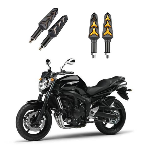 Imagem de KIT 4 Seta Sequencial Pisca de Led Estrela Modelo P09S Moto FZ6 N Ano 2010 2011 2012 2013 2014 2015