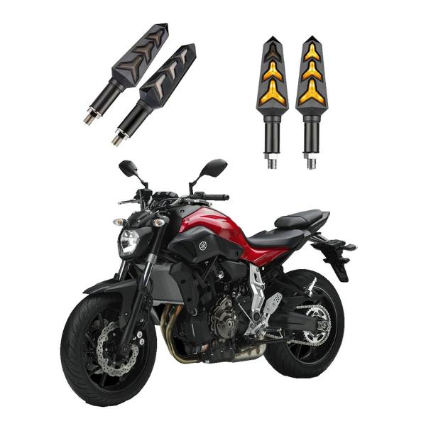 Imagem de KIT 4 Seta Sequencial Pisca de Led Estrela Modelo P09S Moto MT07 689cc Ano 2004 2005 2006200720082009