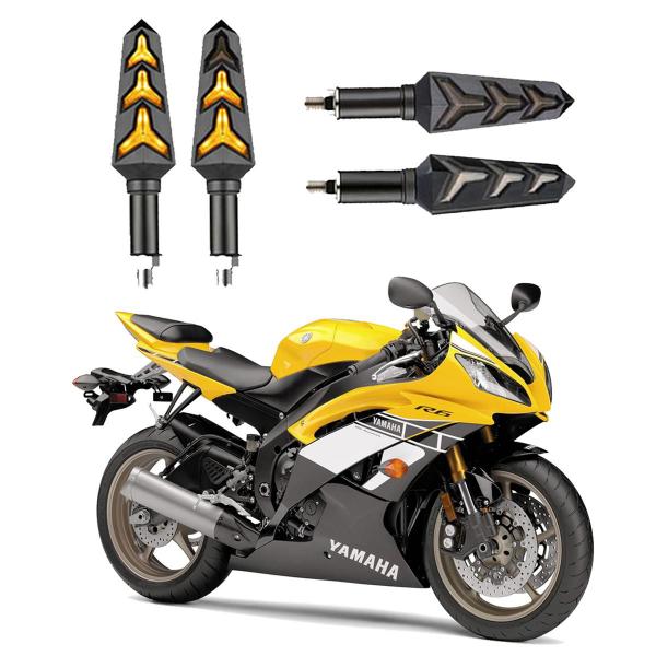 Imagem de KIT 4 Seta Sequencial Pisca de Led Universal Estrela Modelo P09S Moto YMH YZF R6 2010 2011 2012 2013 2014 2015