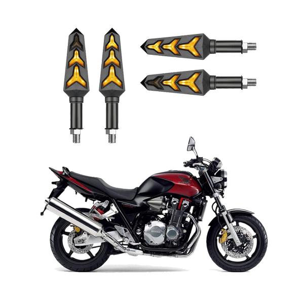 Imagem de KIT 4 Seta Sequencial Pisca de Led Universal Modelo P09S Estrela Moto CB 1300 Ano 2004 2005 2006200720082009