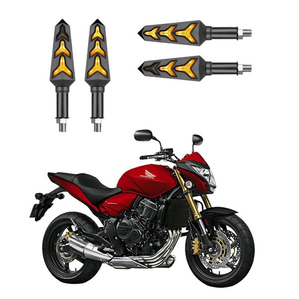 Imagem de KIT 4 Seta Sequencial Pisca de Led Universal Modelo P09S Estrela Moto CB 650F Ano 2010 2011 2012 2013 2014 2015