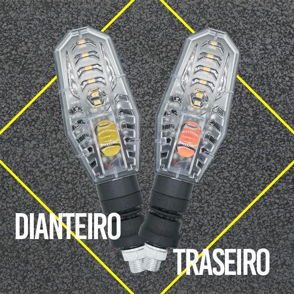 Imagem de Kit 4 Setas Dianteiro e Traseiro Modelo PF-01 para Honda CB 300R 2016 2017 2018201920202021