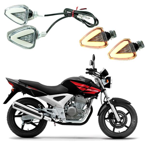 Imagem de KIT 4 Setas Esportiva Pisca de Led Modelo P07 para Moto Honda CBX 250 Twister 2003 2004 2005 2006 2007 2008 2009