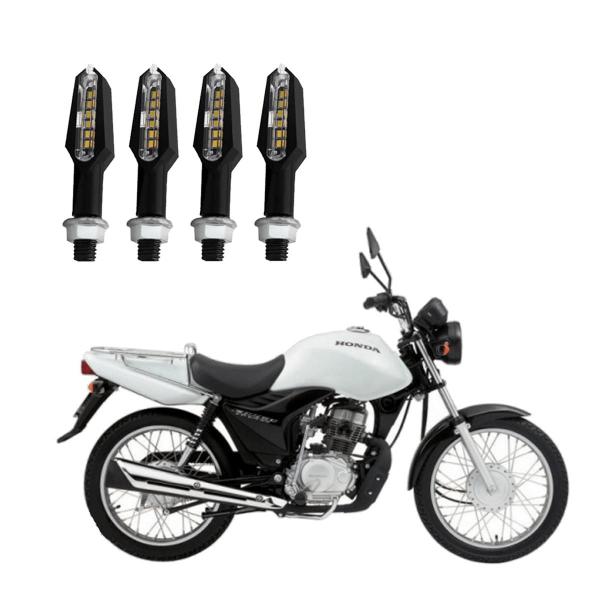 Imagem de KIT 4 Setas Esportiva Pisca de Led Modelo P29 Para Moto Honda CG 125 CARGO 2016 2017 2018 2019 2020 2021