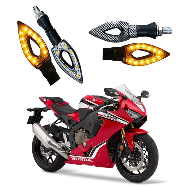 Imagem de Kit 4 Setas Esportivas Led P01C Carbono Flecha vazado Moto CBR 1000 Fireblade Ano 2010 2011 2012 2013 2014 2015