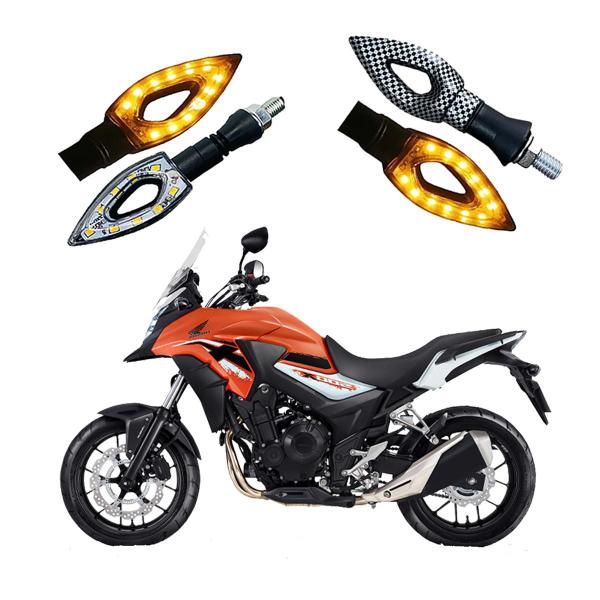 Imagem de Kit 4 Setas Esportivas Led P01C Carbono Modelo Flecha vazado Moto CB 500X Ano 2016 2017 2018 2019 2020 2021