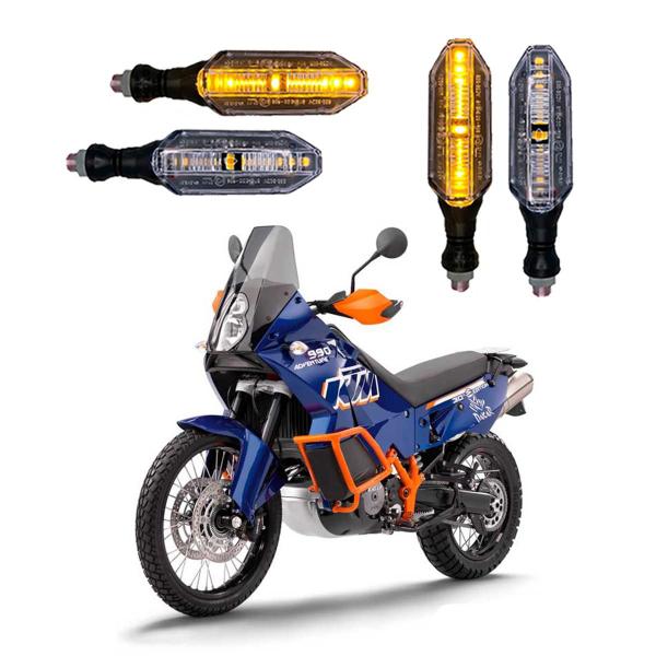 Imagem de KIT 4 Setas Esportivas Pisca de Led Modelo P26 Para Moto KTM ADVENTURE 950CC Ano 2004 2005 2006 2007 2008 2009